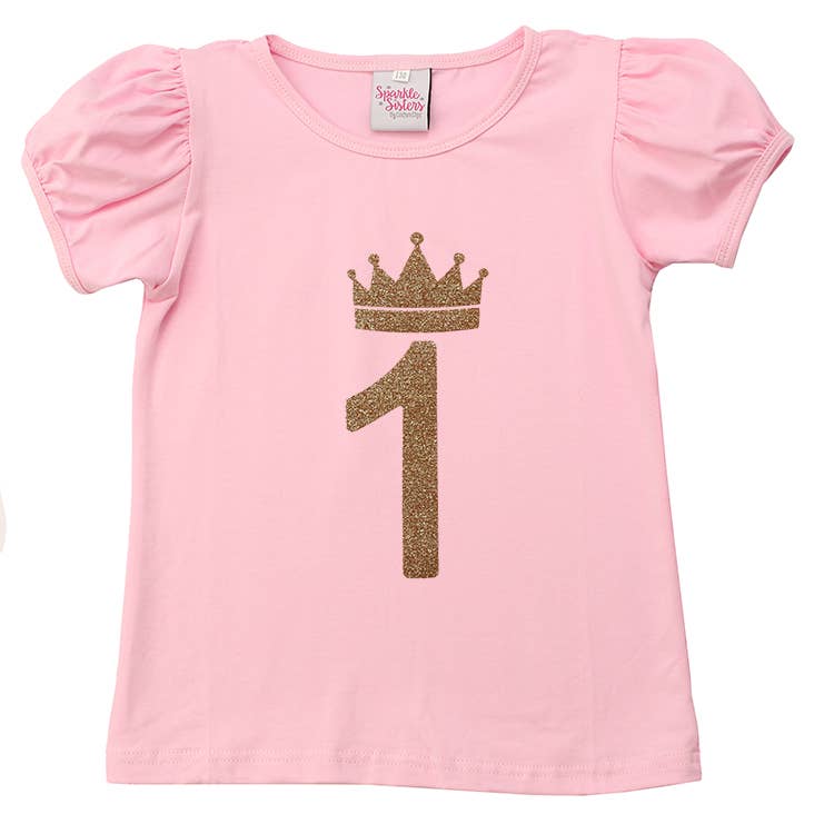 #1 Birthday Puff sleeve T shirt
