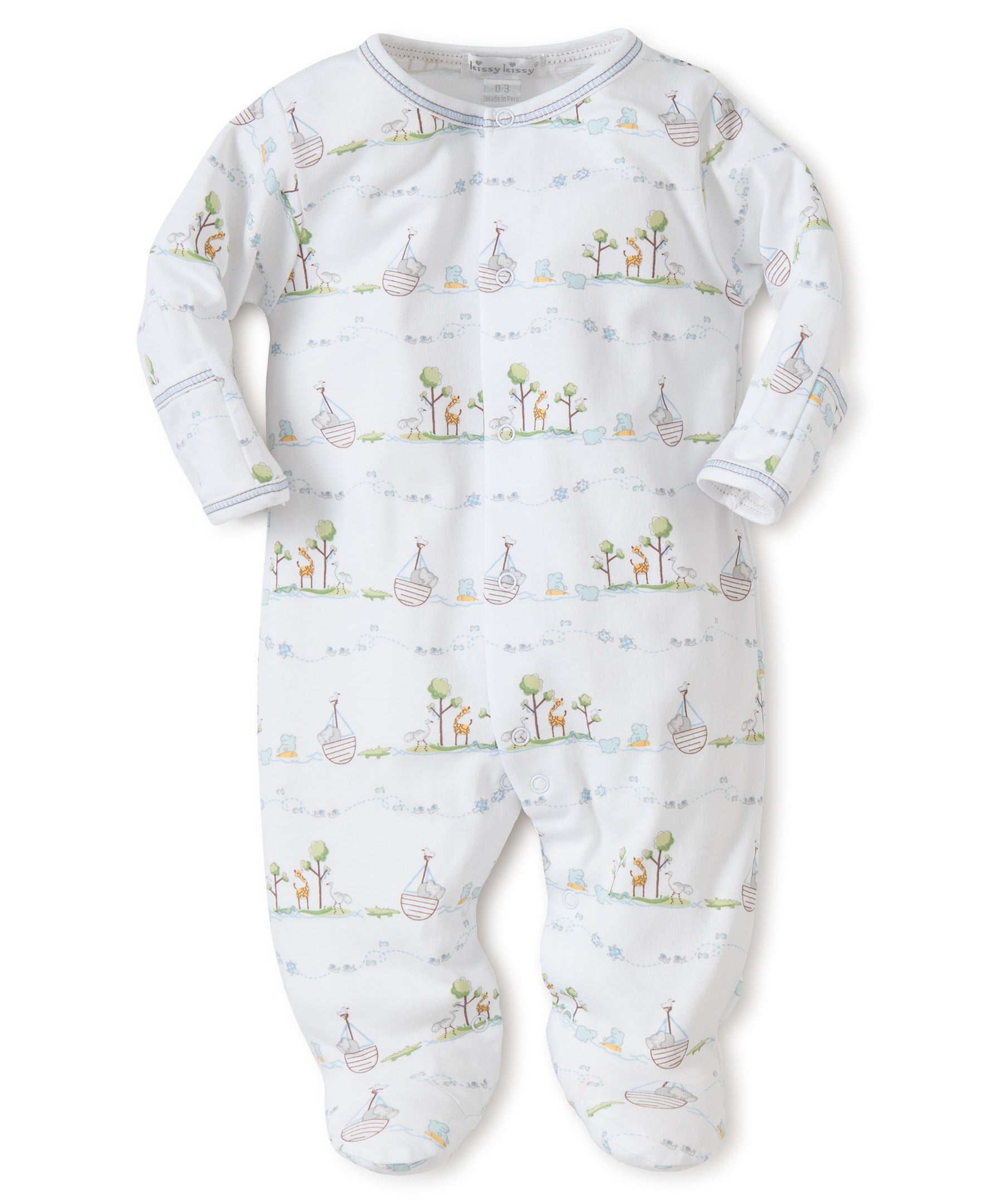 Noah’s print footie blue