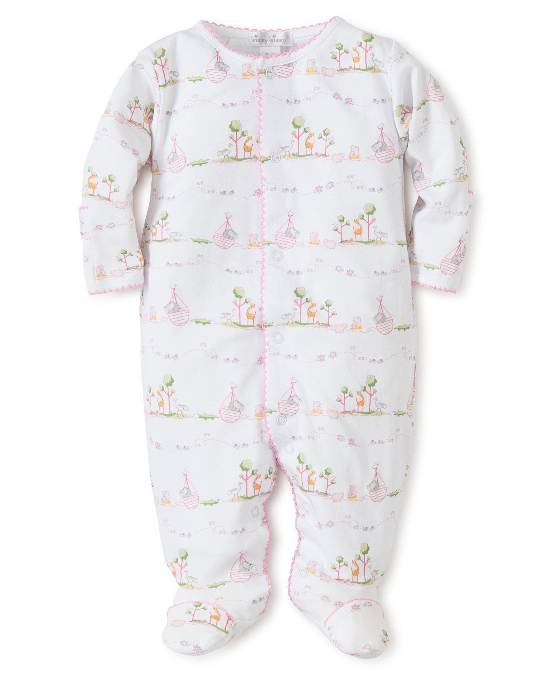 Noah’s print footie pink