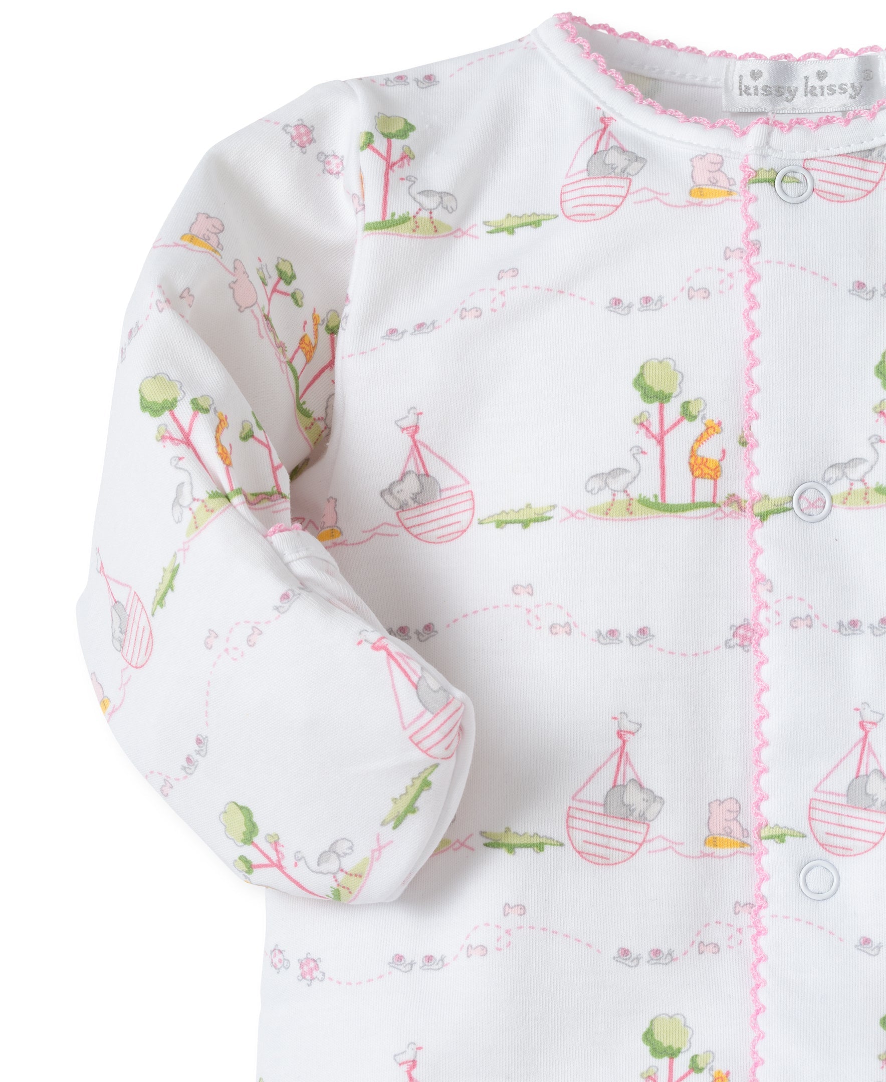 Noah’s print footie pink