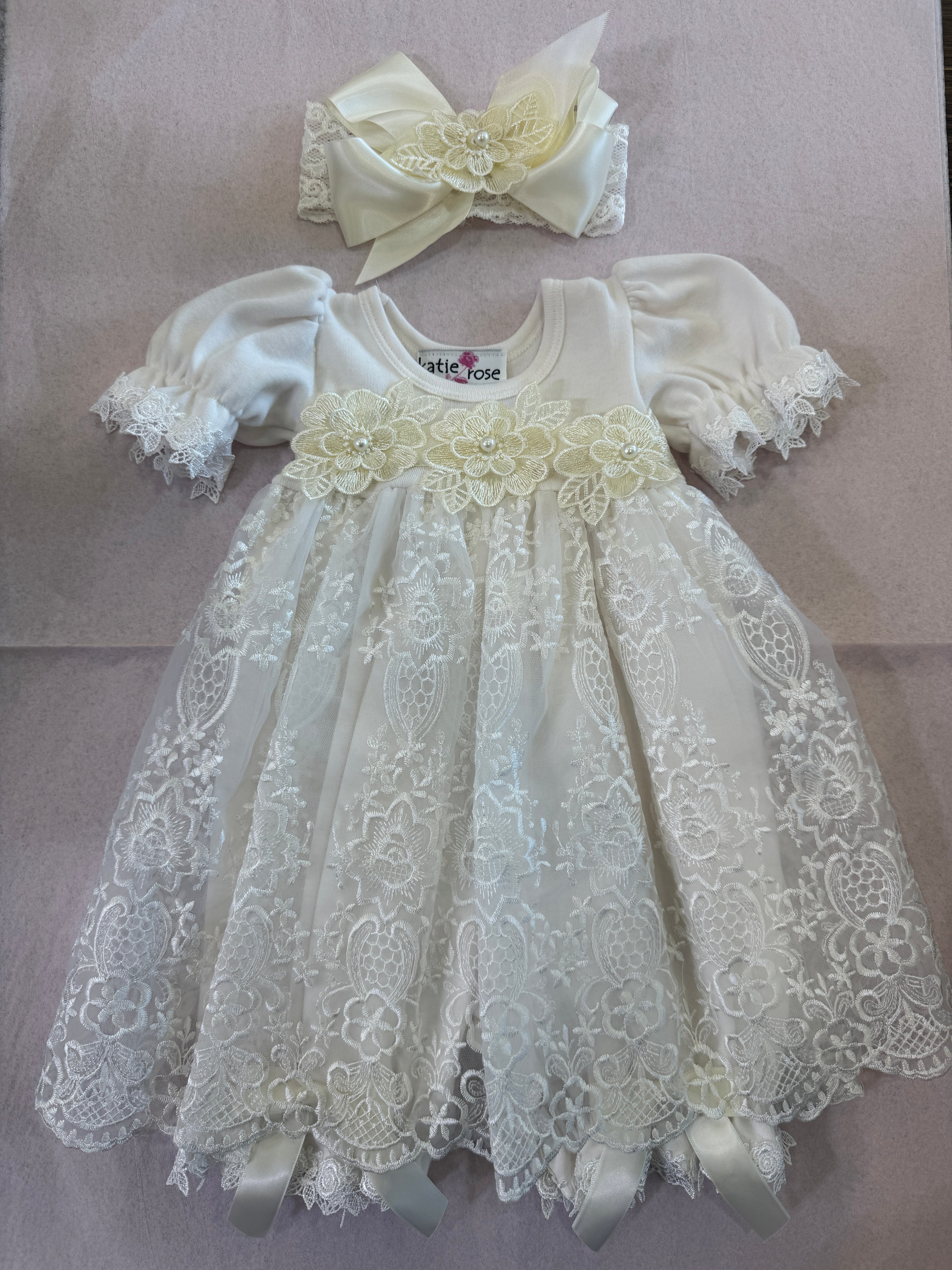 Baby Bloomer dress /ivory - NB Baby Bloomer dress /ivory - NB