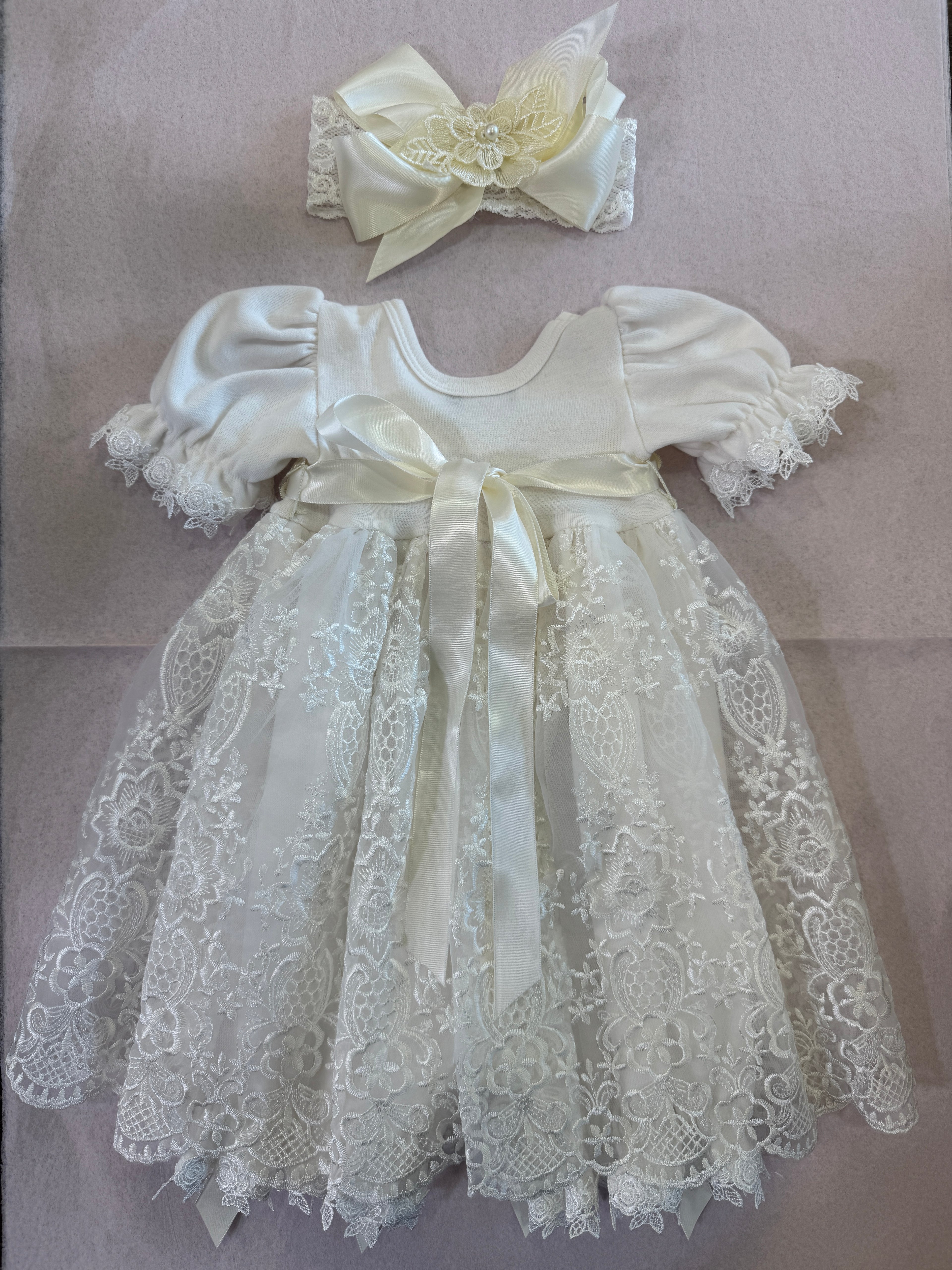 Baby Bloomer dress /ivory - NB Baby Bloomer dress /ivory - NB