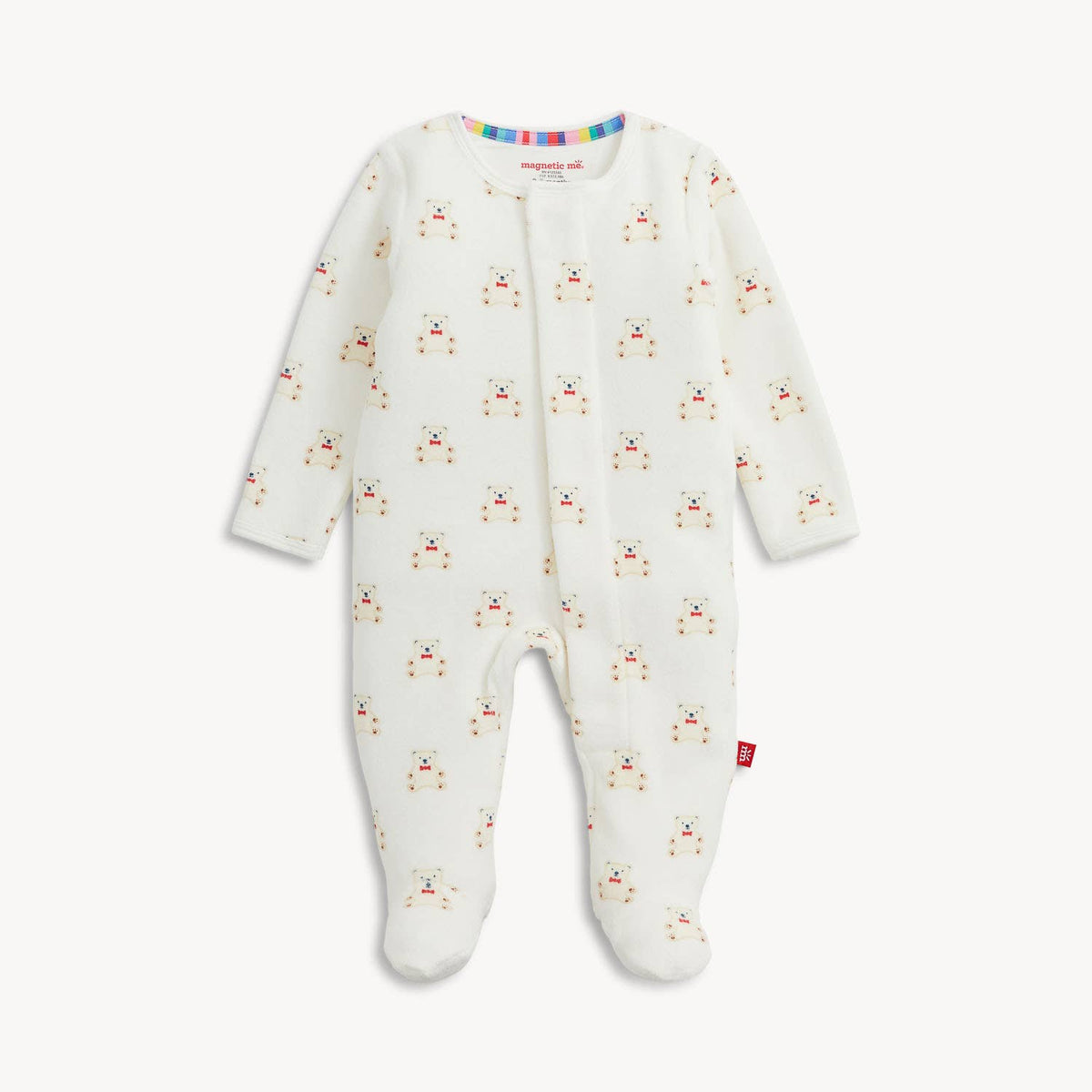 TEDDY BOWS VELOUR FOOTIE
