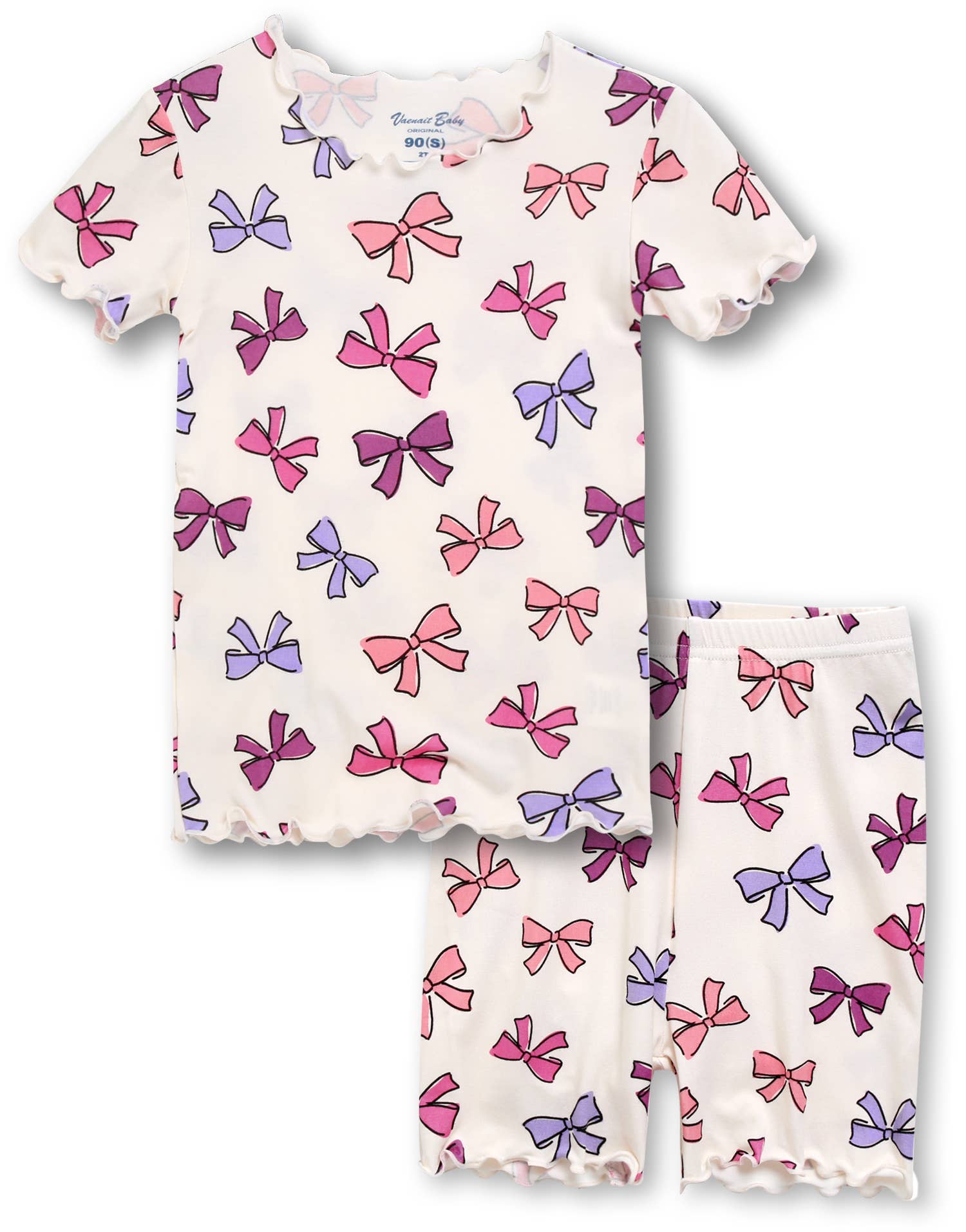 Shirring-Ribbon Viscose Short Sleeve PJs-C