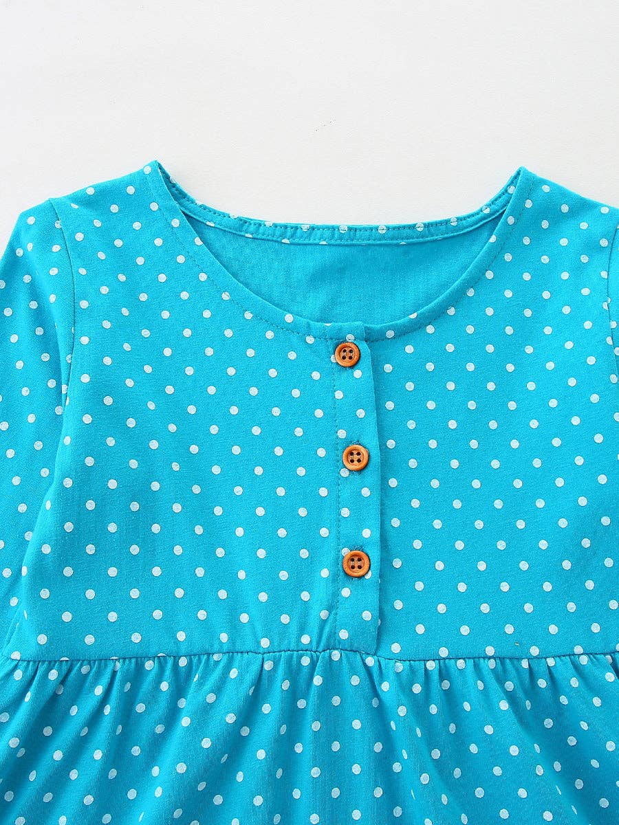 Animal Embroidered Princess Dress for Girls Knit Cotton Long Sleeve