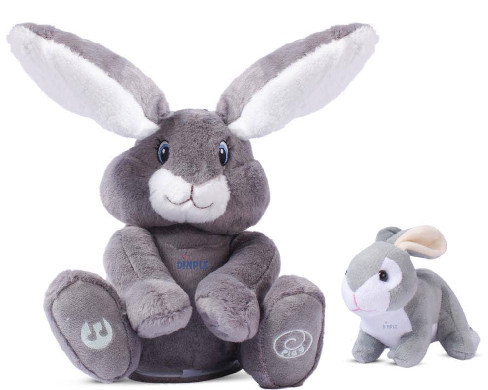 Milo Grey Singing Bunny & Soft Plush Baby Bunny