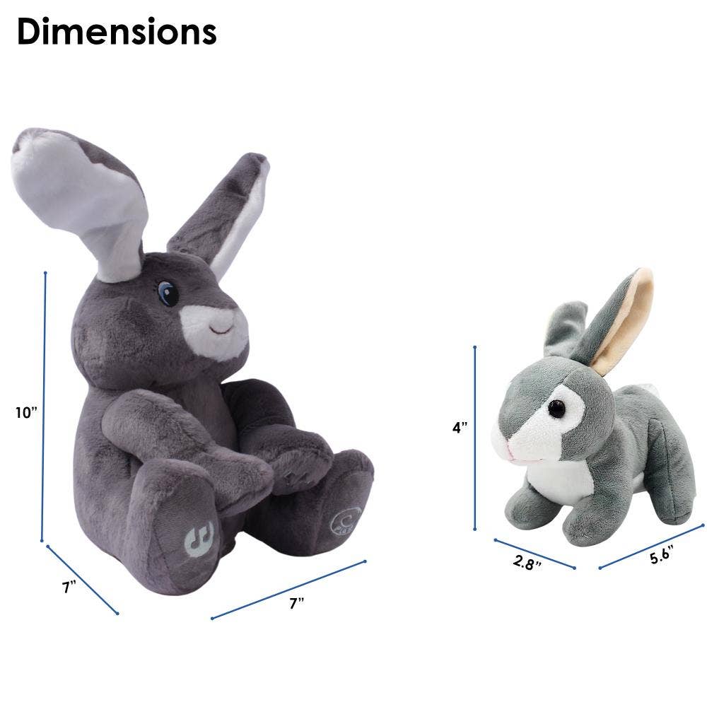 Milo Grey Singing Bunny & Soft Plush Baby Bunny