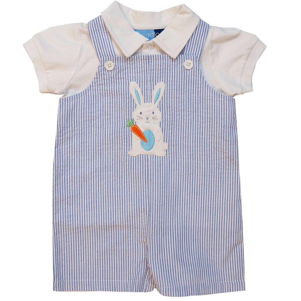Good Lad Newborn/Infant Boys Appliqued Shortall Set