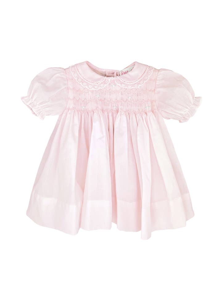 Fully smocked Dress w/ lace