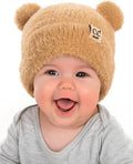 Infant Teddy Bear Ears Beanie - Camel