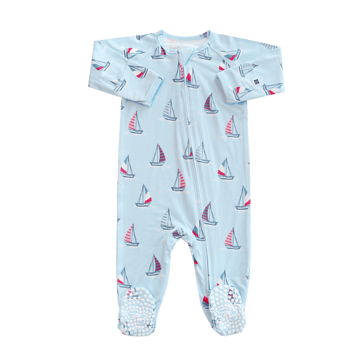 Out to Sea Zipper Footie