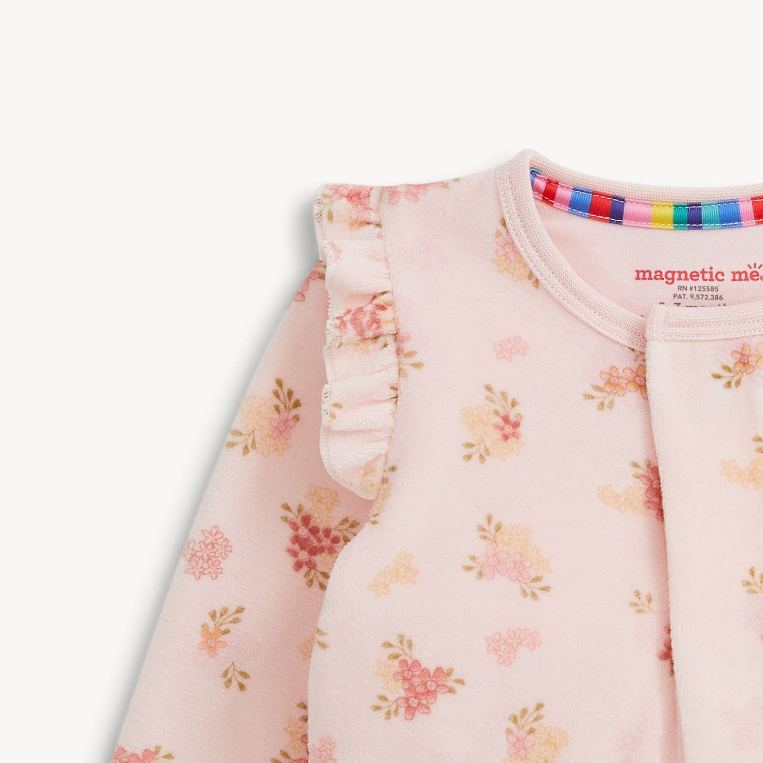FLORAL GIRLS VELOUR FOOTIE