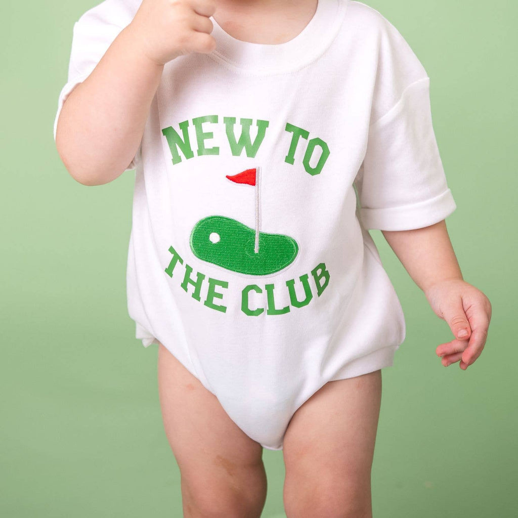 New To The Club Patch Short Sleeve Romper - Baby Clothes