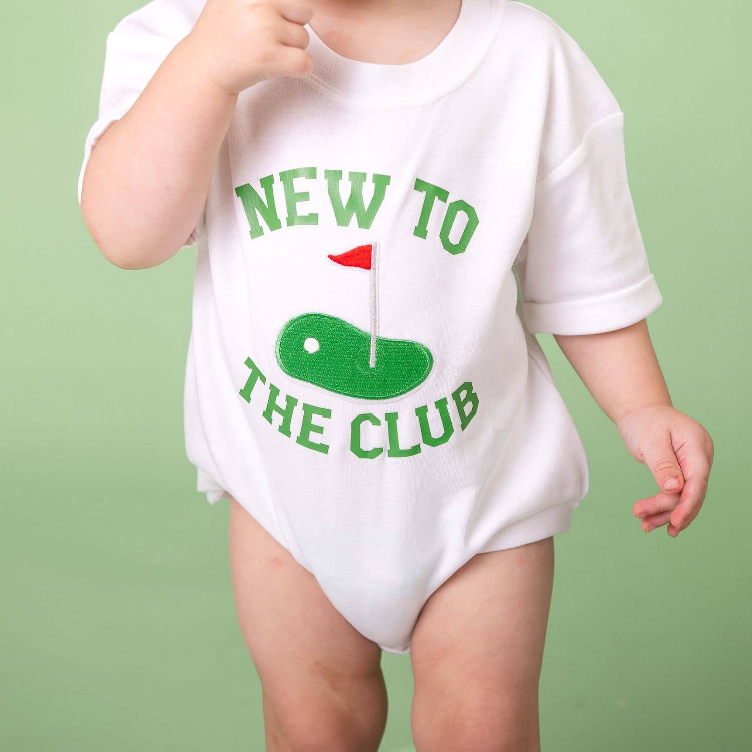 New To The Club Patch Short Sleeve Romper - Baby Clothes
