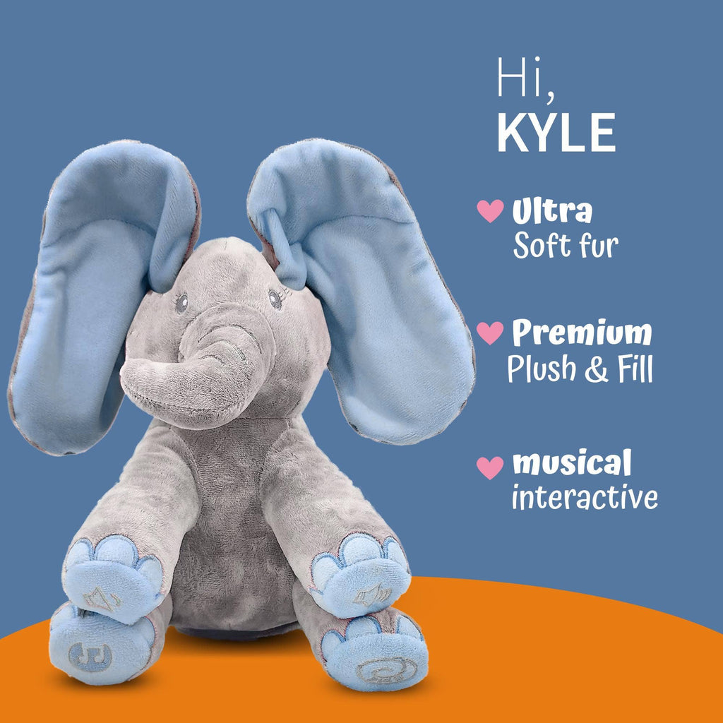 Kyle Singing Elephant w Peek-a-Boo, Stuffed Animal Toy