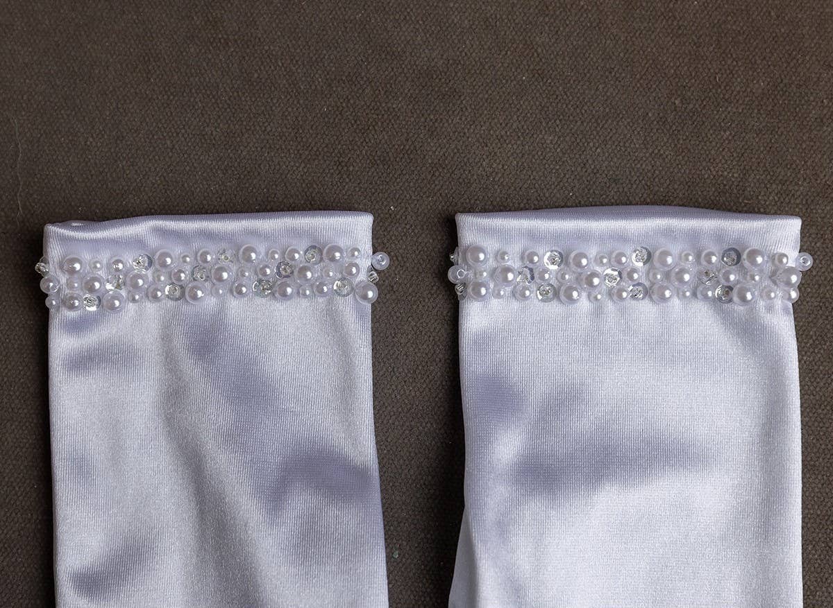 Communion Gloves with Pearl Cuff