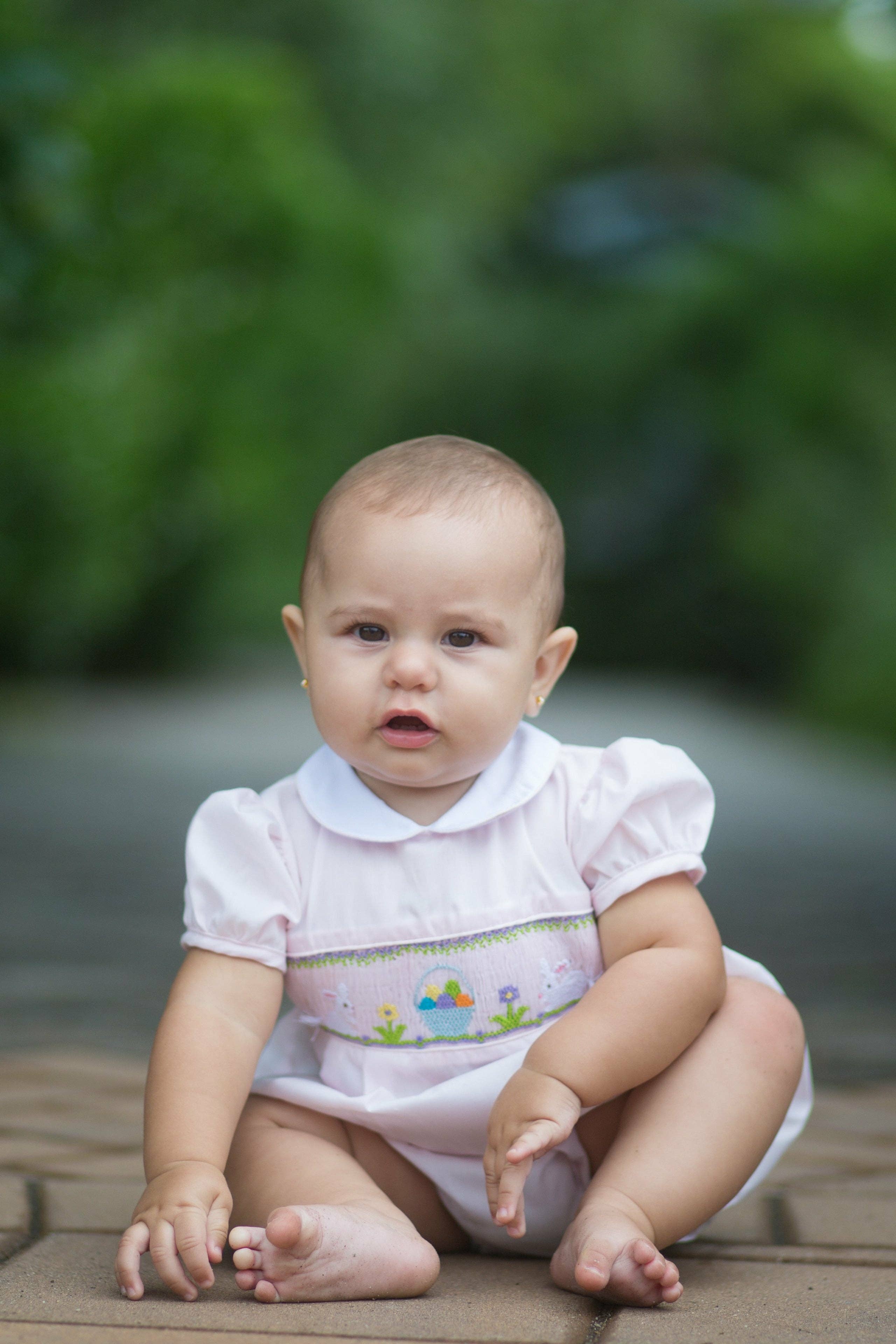 Baby Girls Easter Bubble - Pink with Easter Eggs and Bunny
