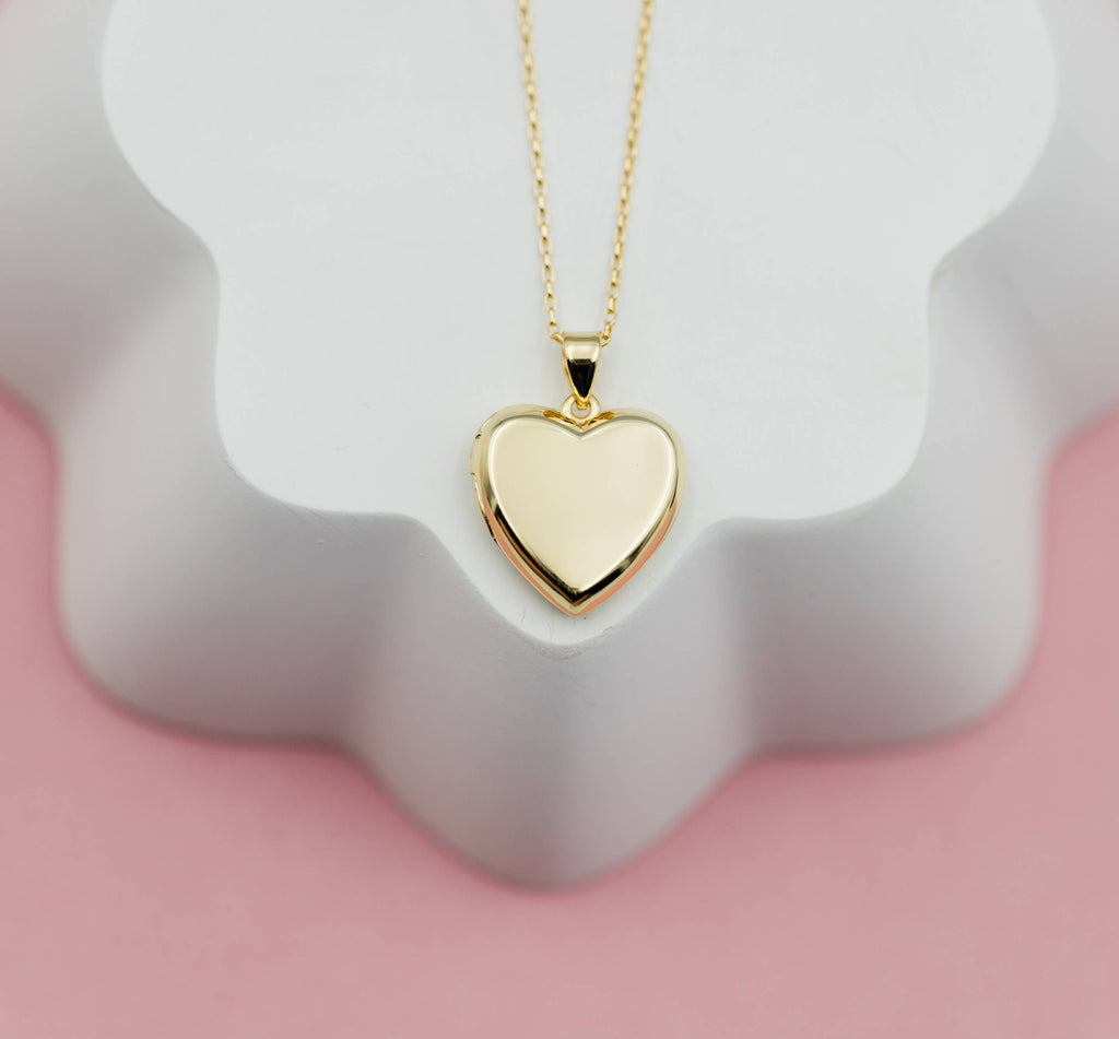14K Gold-Plated Heart Locket for Little Girls and Kids