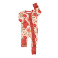 Felicity RUFFLE ZIP Bamboo Floral One Piece Baby Outfit