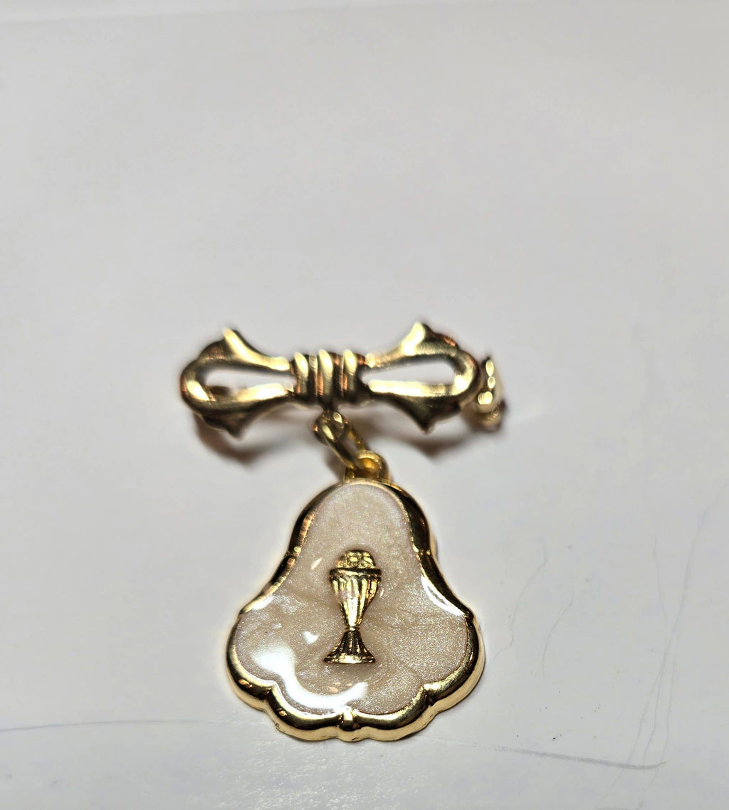 First Communion Pearl Rosary & Chalice Pin set