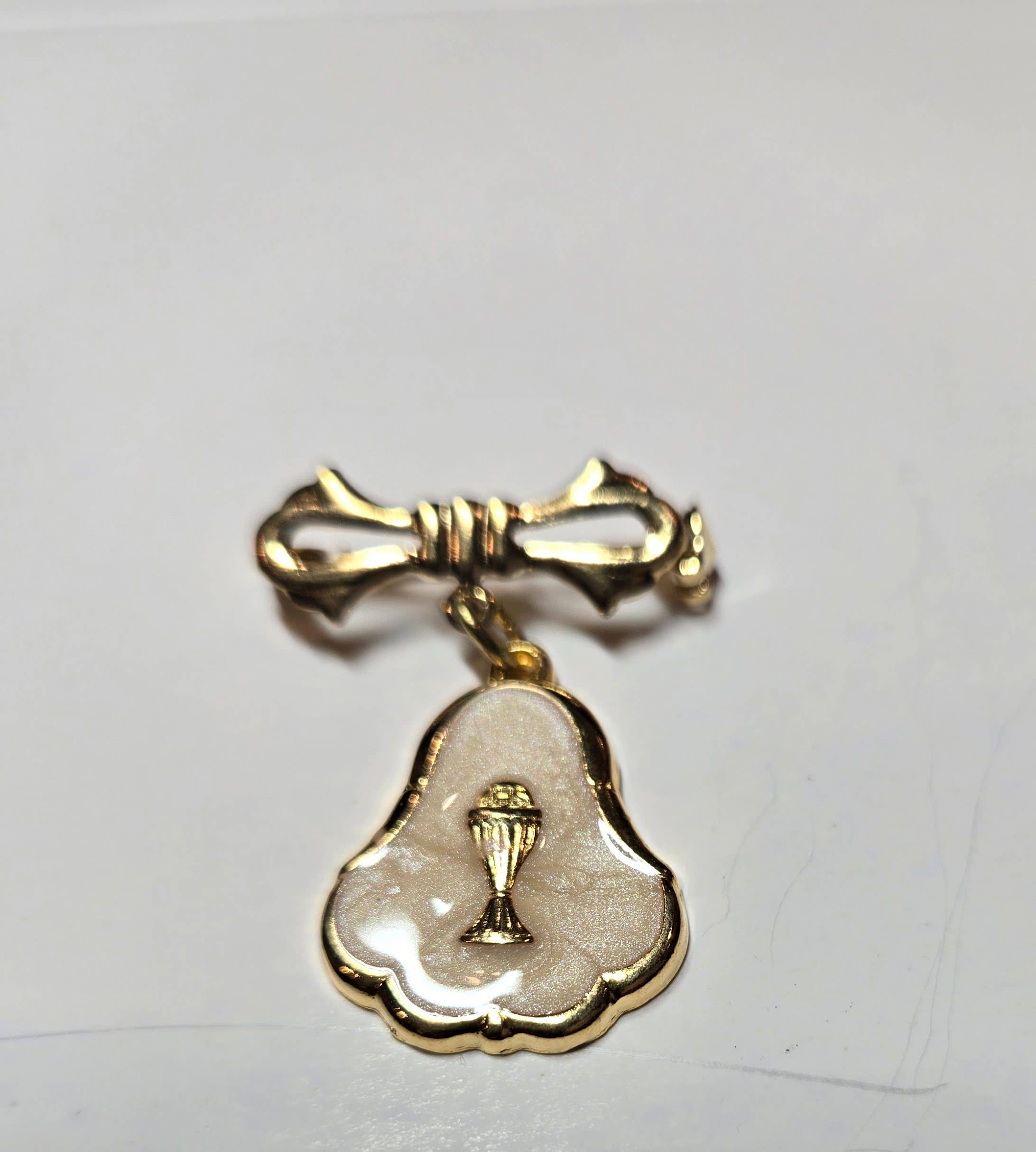 First Communion Pearl Rosary & Chalice Pin set