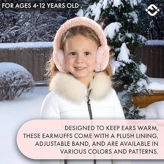 Kids Adjustable Earmuffs - Sherpa - Rose