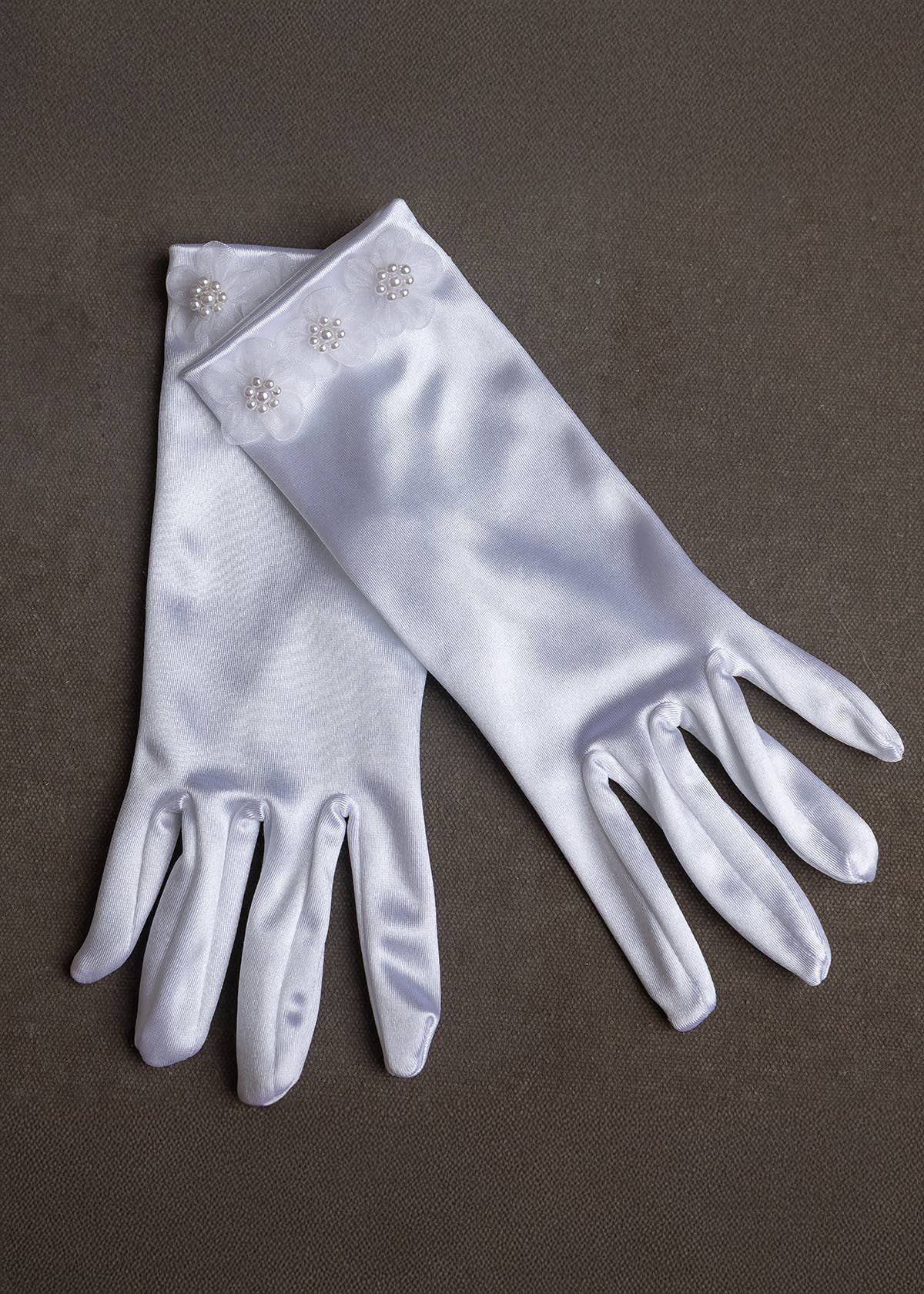 Communion Gloves with Floral Cuffs