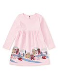 London Cityscape Skirted Dress