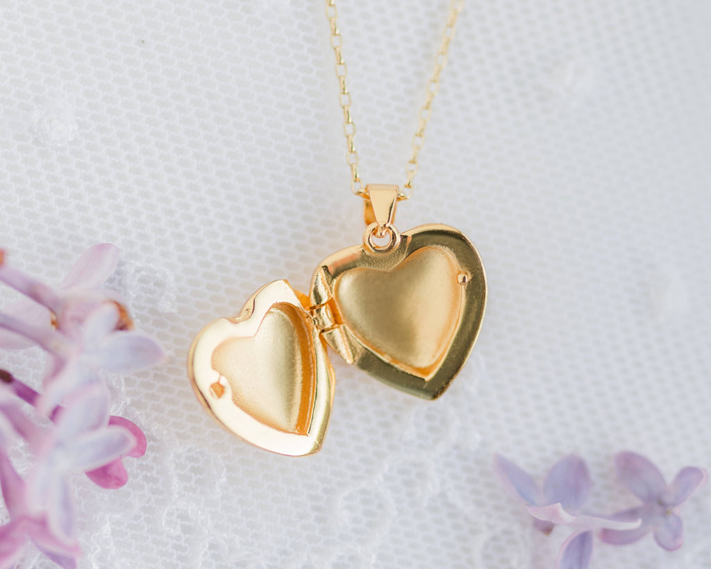 14K Gold-Plated Heart Locket for Little Girls and Kids