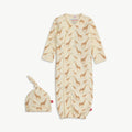 CREAM JOLIE GIRAFFE ORGANIC COT. MAG GOWN SET