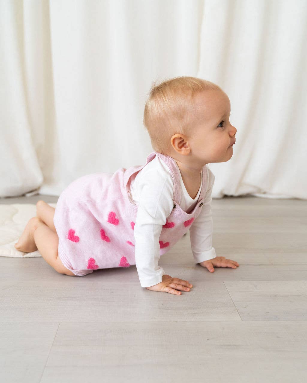 Fuzzy Hearts 3D Tunic Baby Knit Dress Set (Organic)