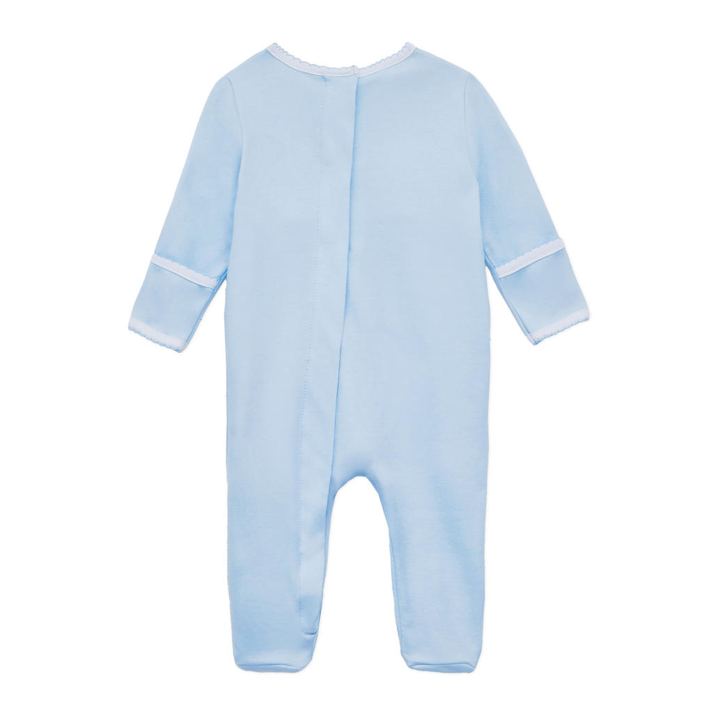 Little Ducklings Classics Smocked Footie - Light Blue
