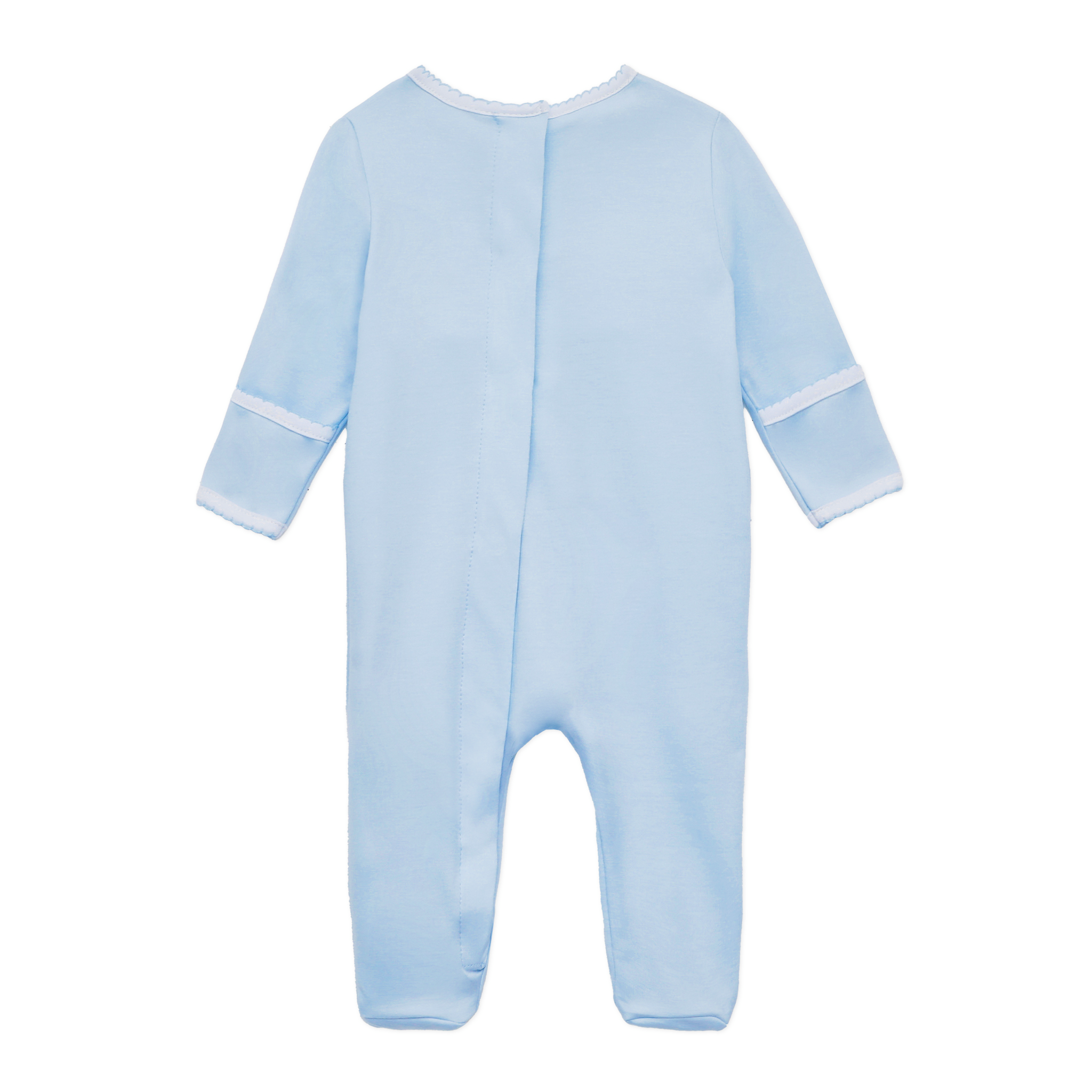 Little Ducklings Classics Smocked Footie - Light Blue
