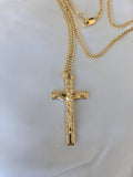 FCN6032-Gold-plated Crucifix pendant + 20" chain