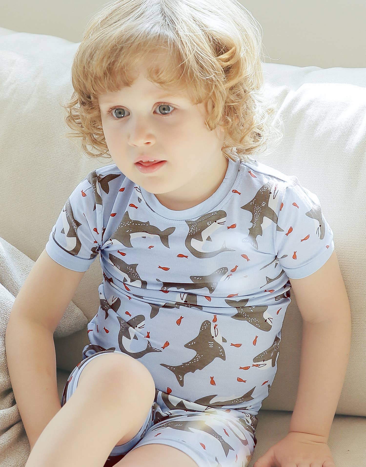 Fun shark Viscose Short Sleeve PJs-C