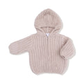 Chenille - Stone Hooded Jacket with Striped Texture