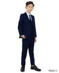 Navy Perry Ellis Boys Suit, Slim-Fit 5pc (Includes Tie)