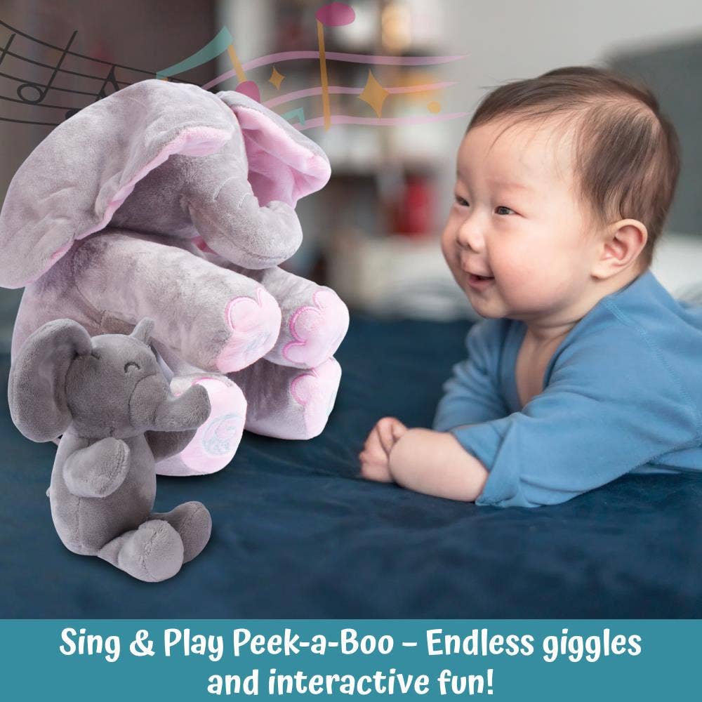 Kaia Singing Peek-A-Boo Elephant & Soft Plush Baby Elephant