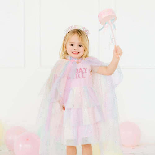 Birthday Girl Fairy Dust Short Sleeve Tutu Dress - Kids