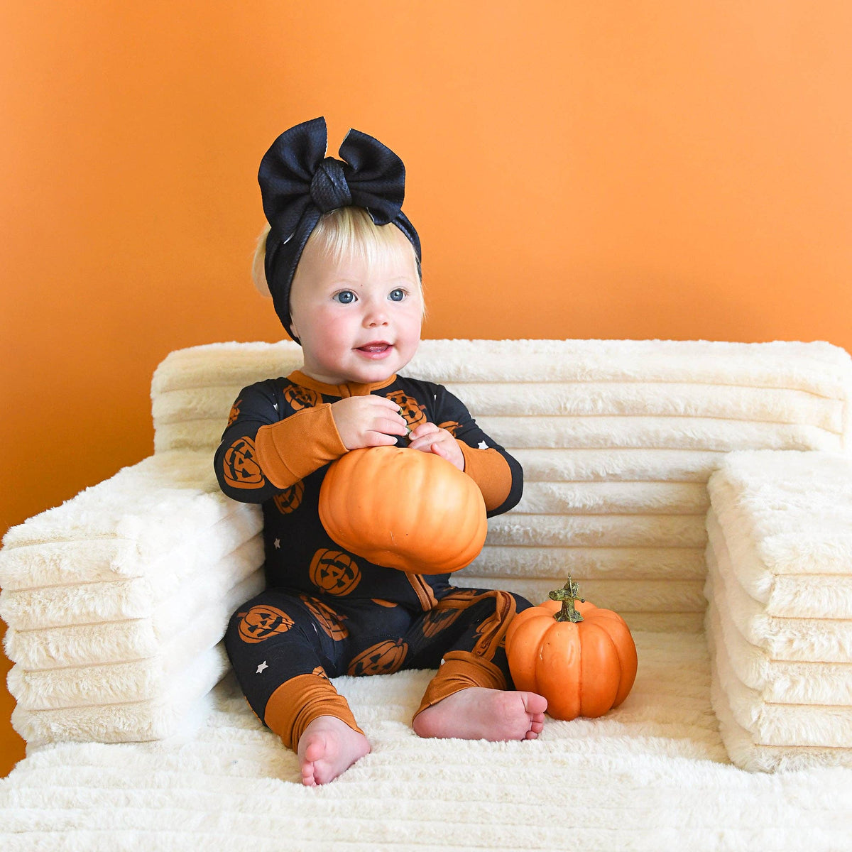 Jack ZIP Bamboo Halloween Pumpkins Baby Outfit