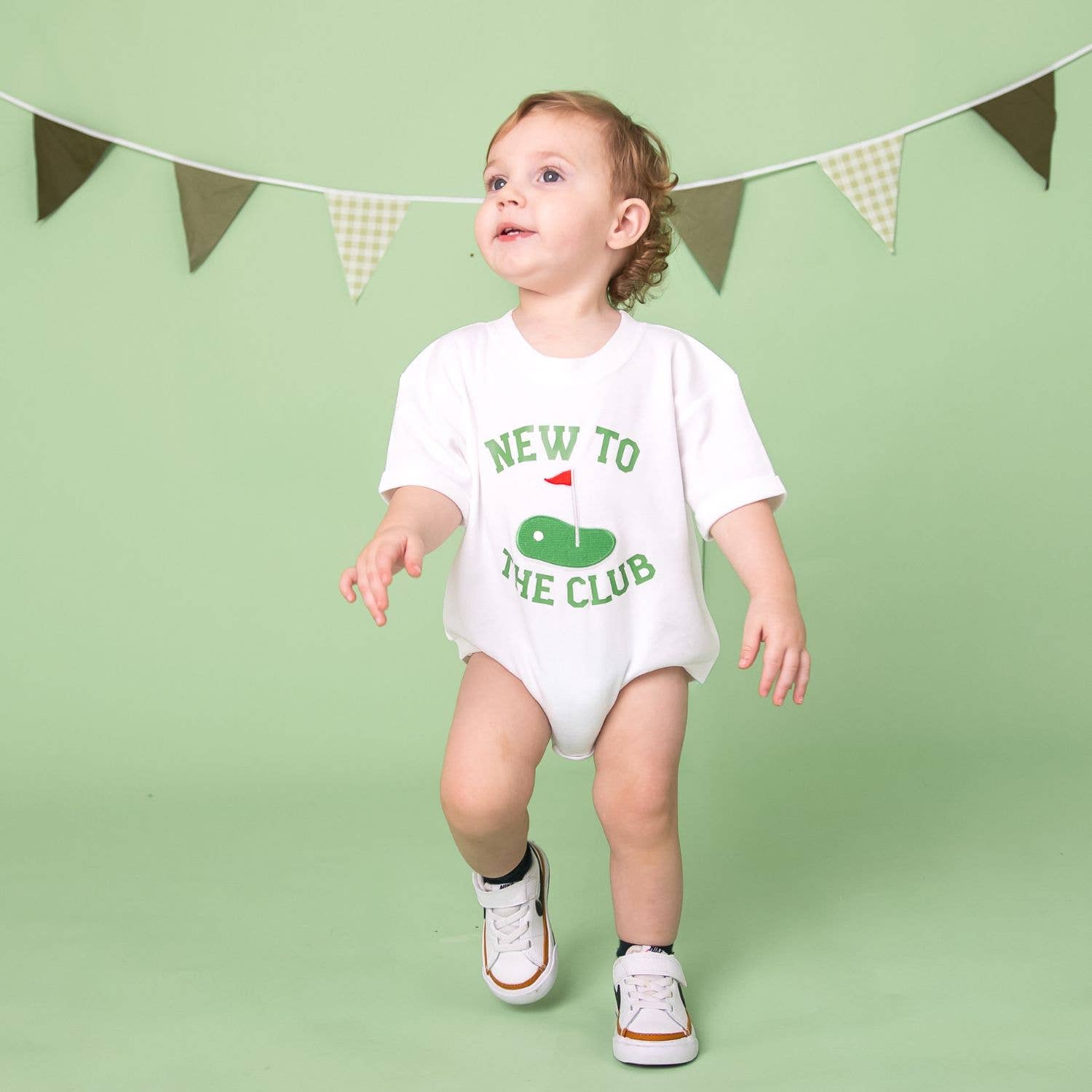 New To The Club Patch Short Sleeve Romper - Baby Clothes