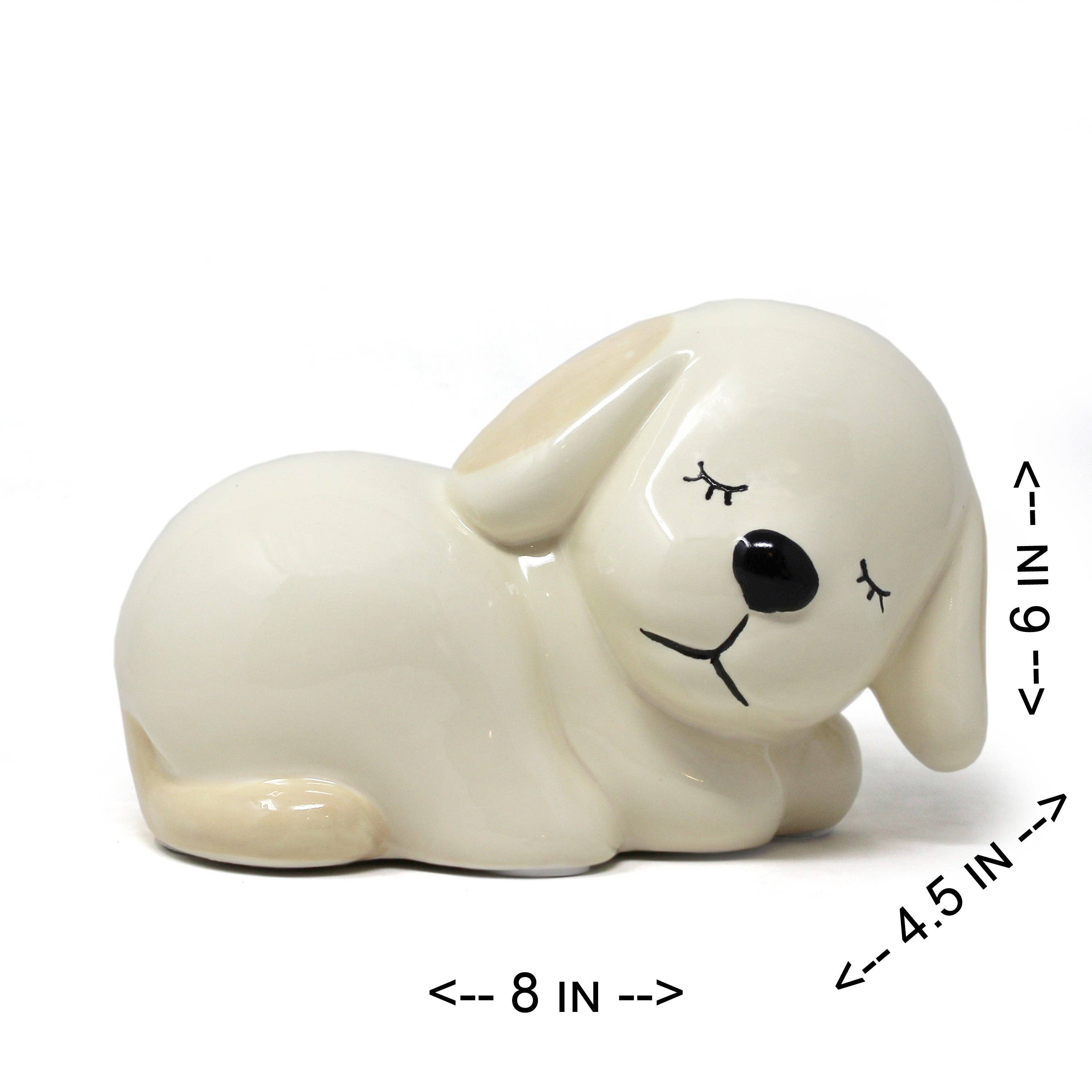 Sleeping Puppy Ceramic Bank