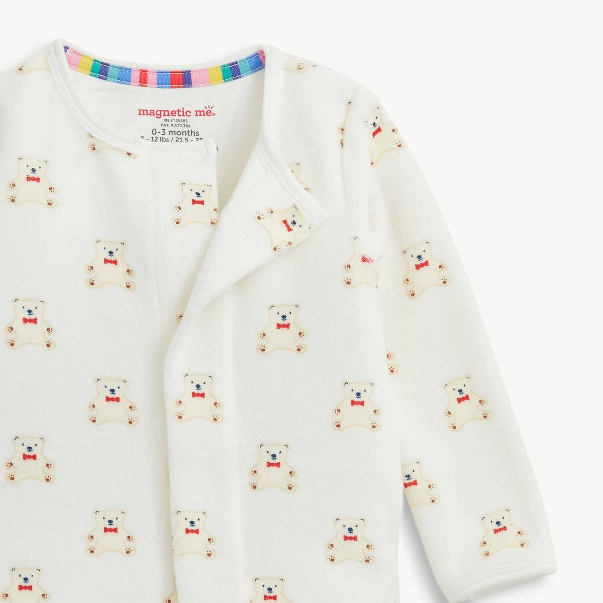 TEDDY BOWS VELOUR FOOTIE