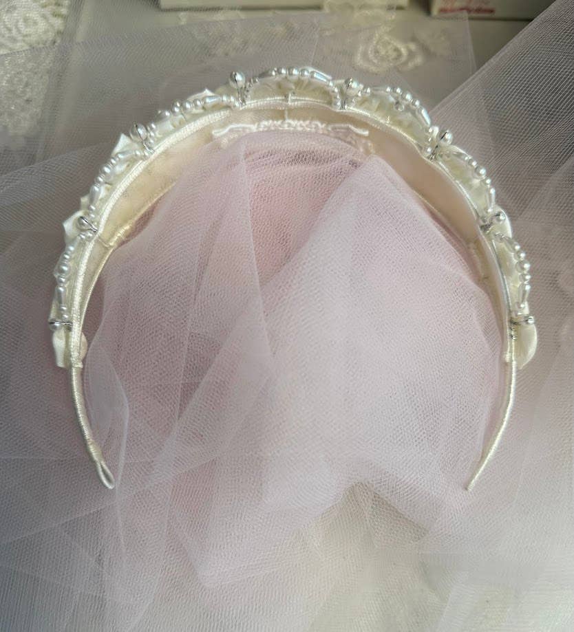 Light Ivory Communion Tiara or Flower Girl