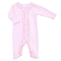 Essentials Solid Pink Ruffle Footie